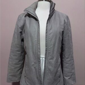 Women's Grey Faux Leather Jacket